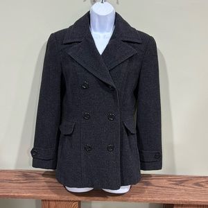 St John’s Bay Charcoal Gray Wool Cashmere Coat Size Small